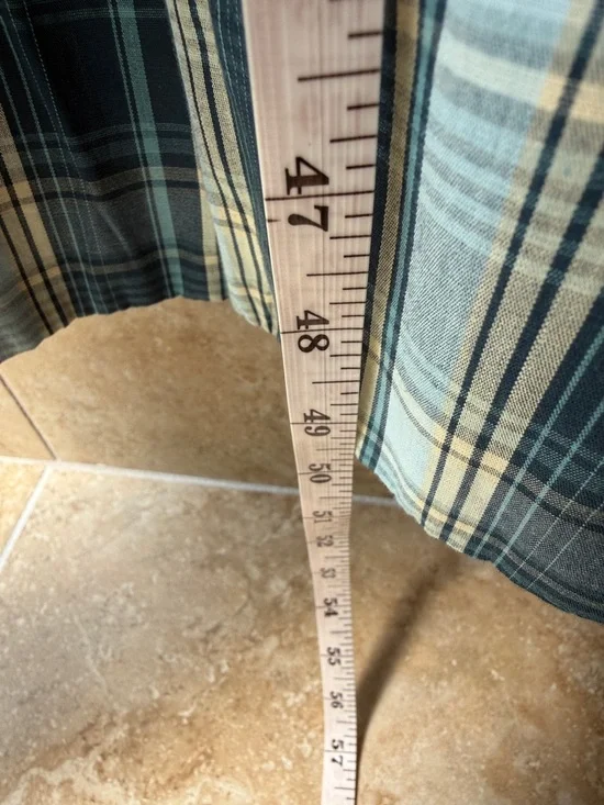 The Tommie Midi Dress Cap-sleeve Blue Plaid Zip-Front Pockets Anthropologie L - Picture 16 of 16